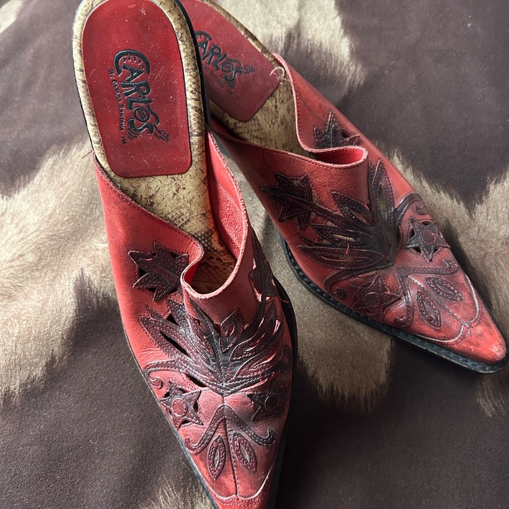 Red Western mule